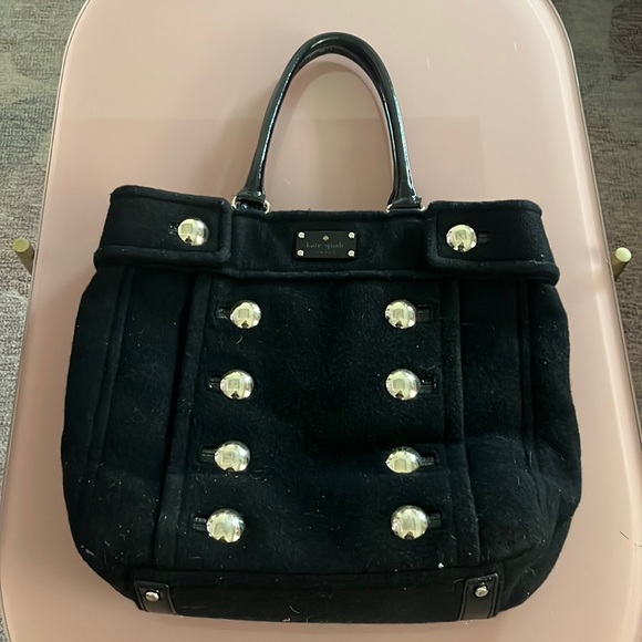 Vintage Black Wool Kate Spade Tote - Picture 1 of 4